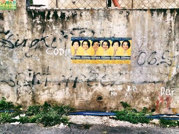 Sidewalk near the street.