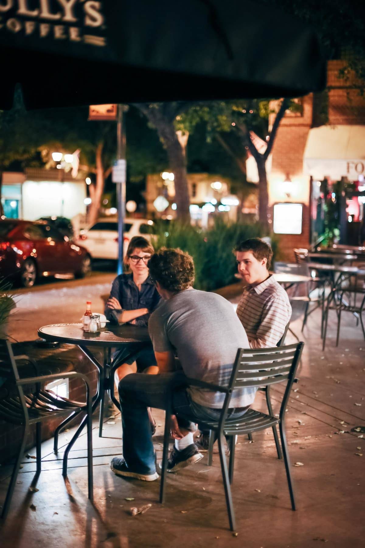 People sitting at a table.