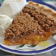 Peach Pie with Heath Bar Crumb Topping