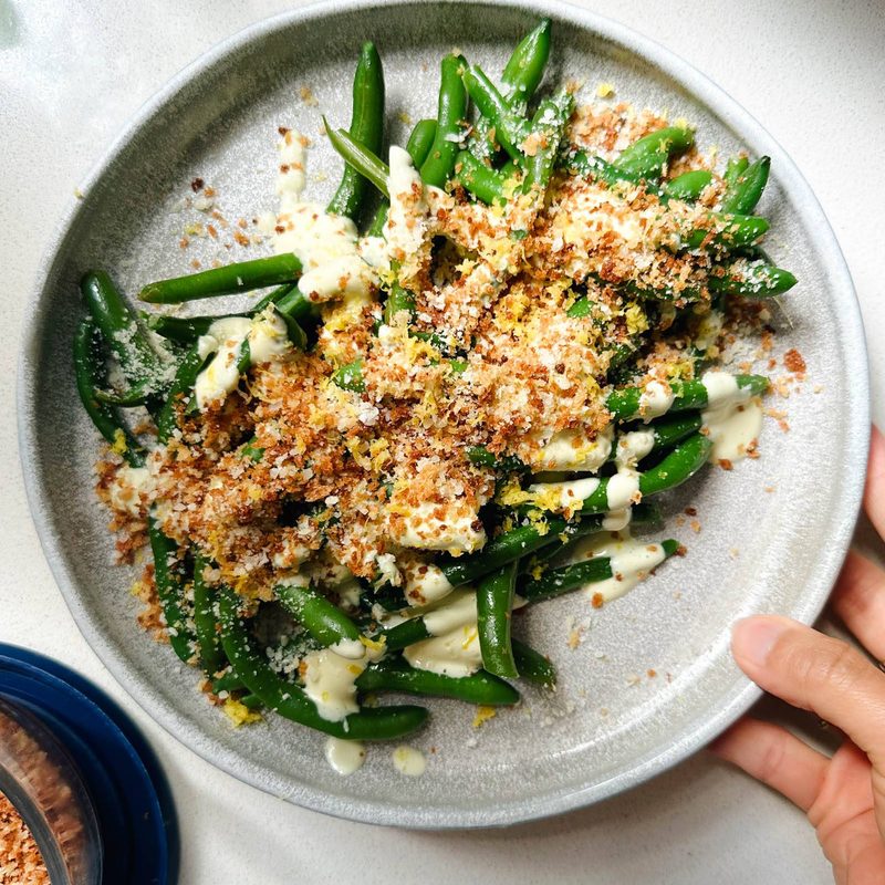 A picture of Avocado Caesar Green Beans
