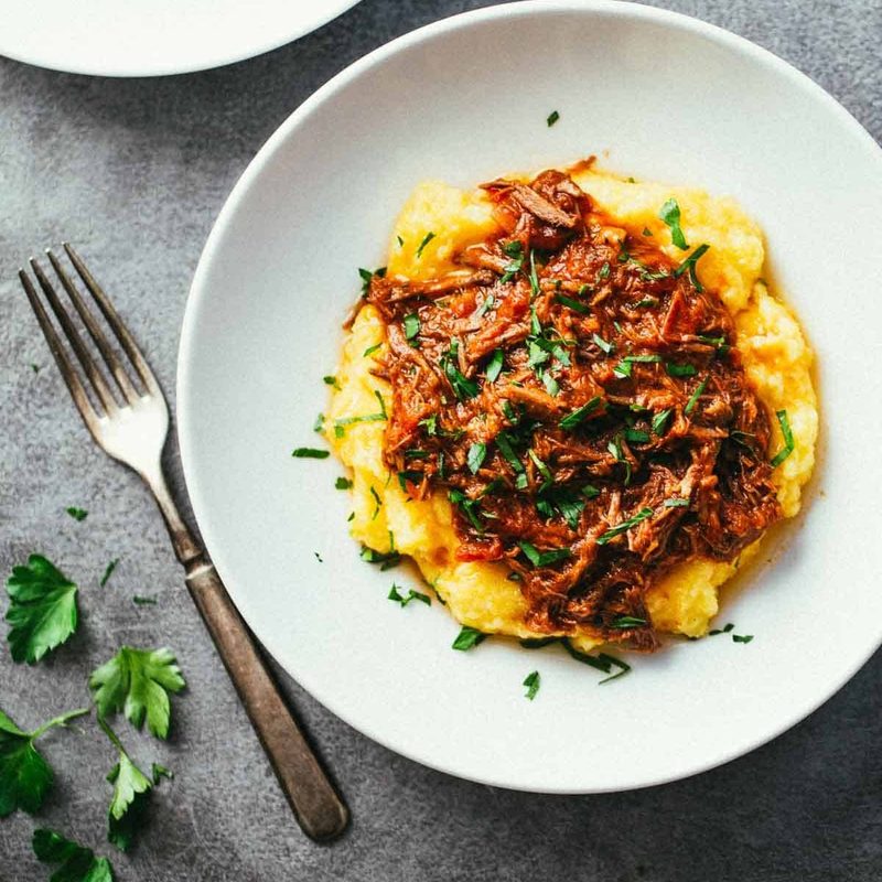 Braised Beef Ragu with Polenta