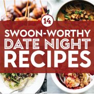 Date night recipes in a collage.