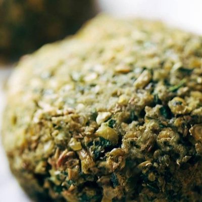 Baked Falafel on a sheet pan.