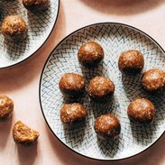 Pecan pie energy bites on a plate