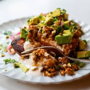 A picture of Roasted Sweet Potato Stacks with Chipotle Sauce