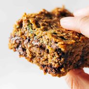 A picture of Almond Butter Chocolate Chip Zucchini Bars